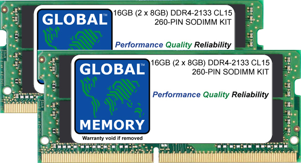 16GB (2 x 8GB) DDR4 2133MHz PC4-17000 260-PIN SODIMM MEMORY RAM KIT FOR TOSHIBA LAPTOPS/NOTEBOOKS